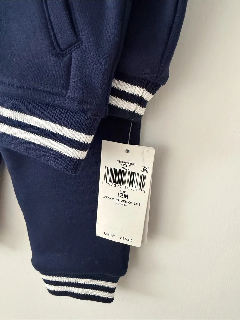 Ralph Lauren Navy & White Striped Baby Jogger Set